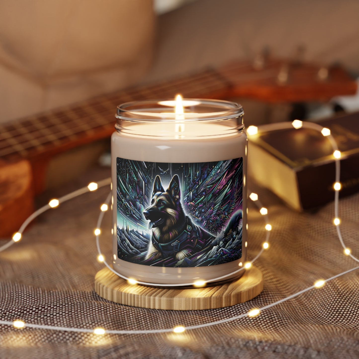Futurism and gothic German Shepherd Scented Soy Candle, 9oz
