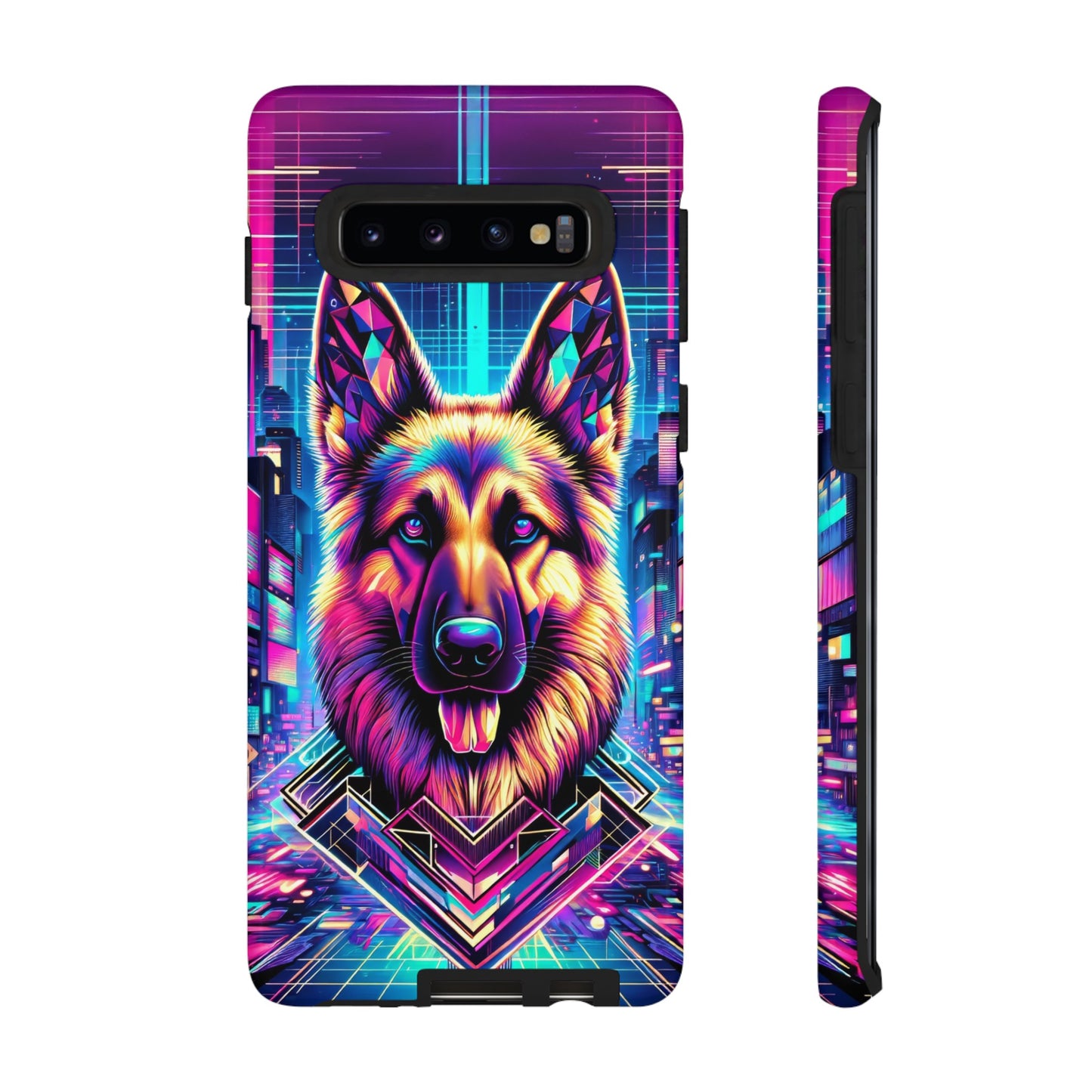 Glitch art German Shepherd Phone Case