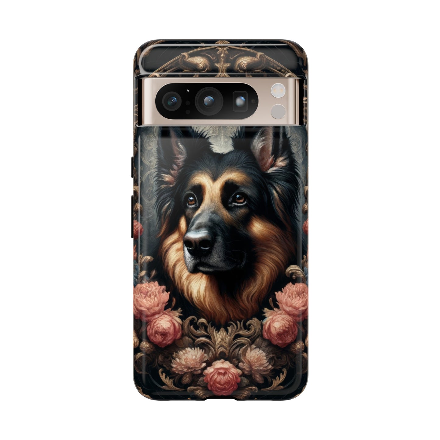 Gothic, high angle German Shepherd Phone Case