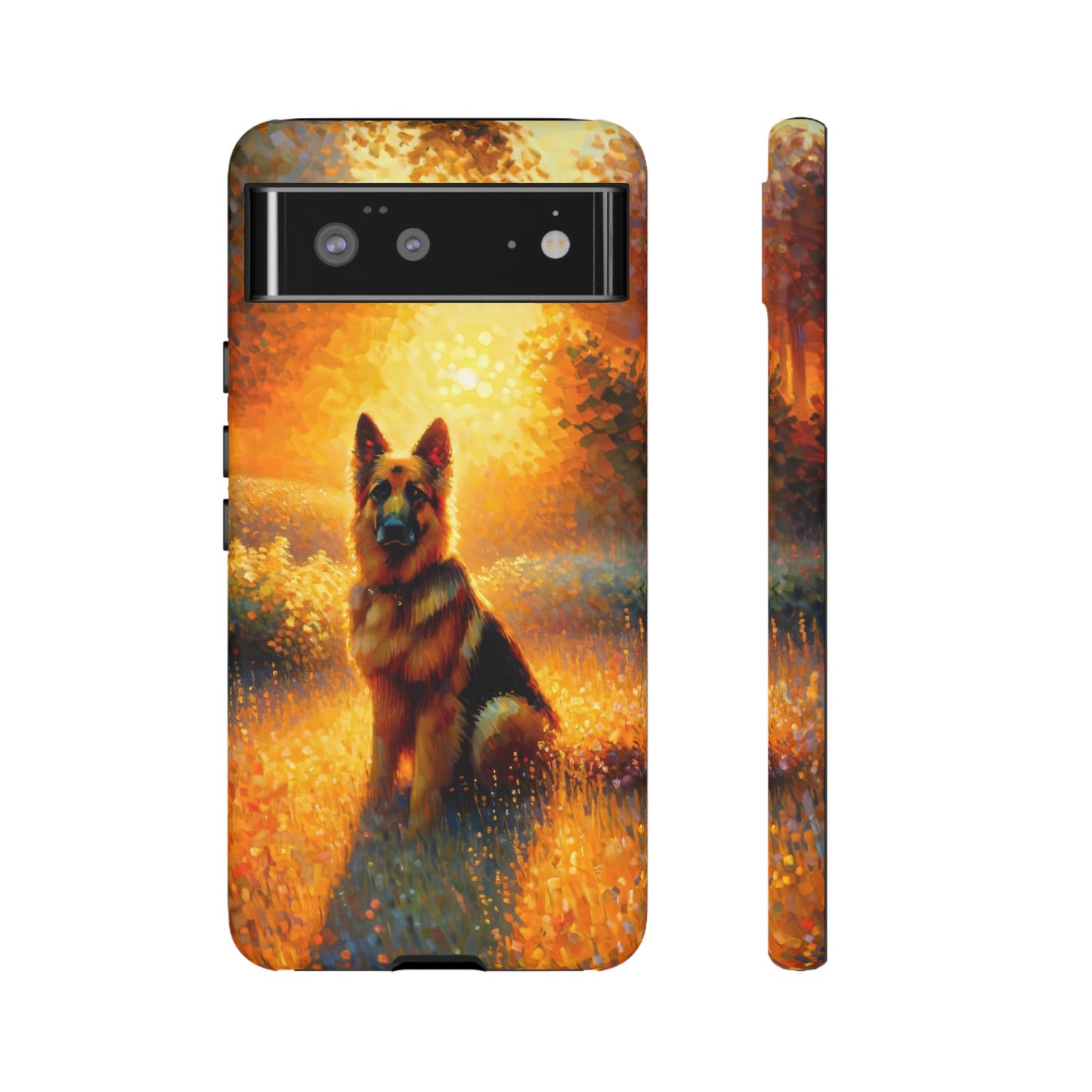 Golden hour and neo-impressionism German Shepherd Phone Case