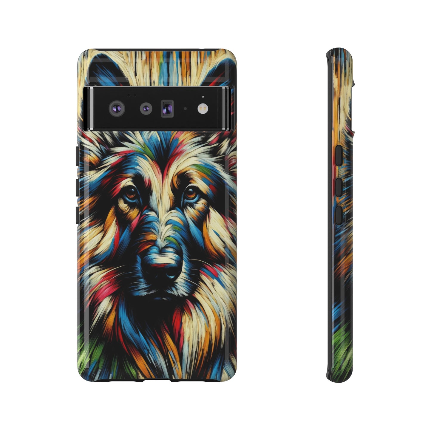 Fauvism scratchboard technique German Shepherd Phone Case