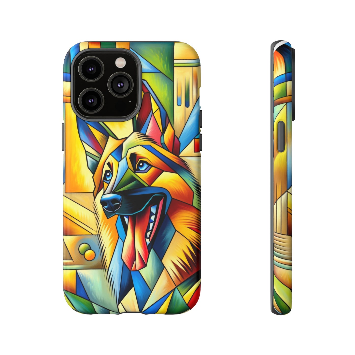 German Shepherd in Cubism Tough Phone Case